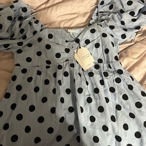 English Factory Dotted Babydoll Dress